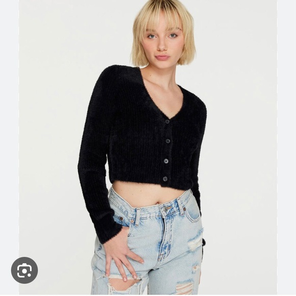 Amazing vintage fuzzy sparkly cardigan by Studio Holt Renfrew size Small - Picture 12 of 14